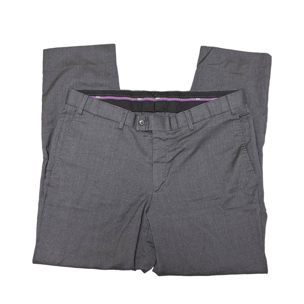 Hiltl‎ Dress Pants Fits 36x29 Piacenza Gray Stretch Wool Blend - FLAW